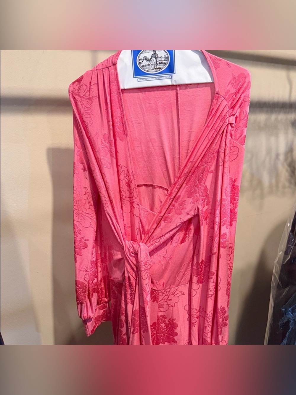 Zara Bright Pink Floral Wrap Robe